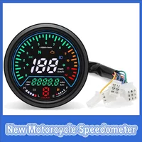 New Motorcycle Instrument with Speedometer Odometer Tachometer LCD Oil Gauge Gear Light Indicator Light Voltage Meter Kmh Mph