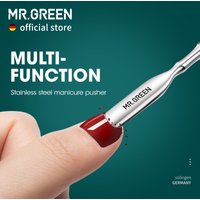 MR.GREEN Cuticle Pusher Double Ended Nail Polish Remover Manicure Pusher Tool Nail Dirt Cleaner Stainless Steel Dead Skin Pusher