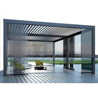 Gazebo à pergola en aluminium étanche 3m x 4m avec toit à persienne réglable