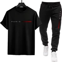 2026 New Arrival Mens Tracksuit T-shirt + Sweatpants Urban Causal Sports Outfit Male Spring Summer Home Outdoor Comfort Cool Set