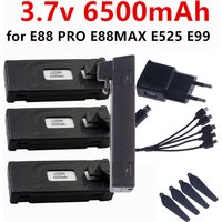 NEW 2026 E88 Battery 3.7V 6500mah For E88 E88PRO E99 E525 E100 S98 F185 F195 RC Quadcopter Parts 1S 3.7V Rechargable Battery