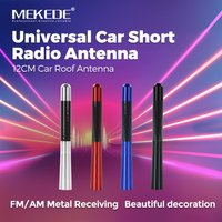 MEKEDE 12cm Universelle Auto-Kurzantenne Schwarz Kohlefaser Dachantenne AM/FM Radioantenne Dekorative Antenne für die meisten Autos