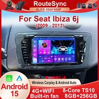 Wireless CarPlay Android Auto Car Radio For Seat Ibiza 6j 2009 - 2013 4G WiFi Multimedia GPS Navigation Head Unit Stereo No 2Din