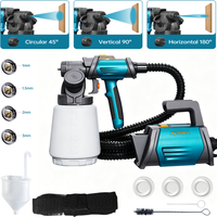 1300ML Elektrische Spritzpistole 800W HVLP Farbsprühgerät mit 4 Düsen 3 Sprühmuster für Zaun Hauswand Möbel Schrank Gartenhaus DIY Heimmalerei