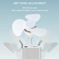 Modern LED Ceiling Fan E27 Base/USB Light Bulb Fan with Socket Hose Extender Small Ceiling Fan Light for Bedroom Living Room