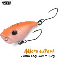 Kingdom Micro Expert Floating Popper Fishing Lure 1.5g 2.2g 27mm 34mm Artificial Hard Fishing Bait Topwater Trout Perch Bass