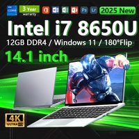 Laptop intel i7 8650U Windows 11 Pro 14.1 inch Notebook Computer Gamer 12GB RAM 1TB 2TB SSD PC Gaming Office 1920*1080 4K HD