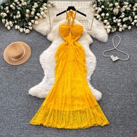 Long Dress Women Dresses Halter Vestidos Y2k Streetwear Sleeveless Beach Sexy Casual Lace Elegant Splice Party Night Work 2026