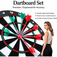 Rubber Dart Board Entertainment and Leisure with 6 Soft Tip Darts for Children and Adultsn Darts Board Pins 16 Inch