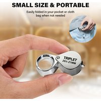 10X-30X Jewelry Loupe Magnifier with Metal Folding Design - Pocket Magnifying Glass for Gems Coins Stamps and Watch Inspection