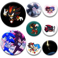 Sonadow,Sonic Cute Comic Button Pins Exquisite Cartoon Badge Round Creative Anime Brooches for Backpack Jewelry Accessories Gift