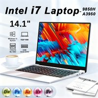 NEW 14.1" Intel Core i7 9850H Atom A3950 Laptop Gaming Windows 11 12GB RAM 1TB 2TB SSD Laptops Portable Notebook PC Office Study