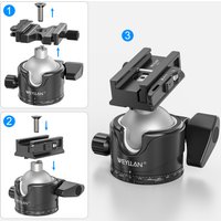 WEYLLAN PA60 Arca to Picatinny Adapter Lever Lock Clamp with QD Hole for Tripod Ball Head Monopod Mount