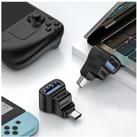 1 To 2 USB-C Male To USB-C USB-A Female Adapter 20Gbps USB-C Adapter Converter 8K 60HZ 180 Degree U-shaped for STEAM DECK/Switch