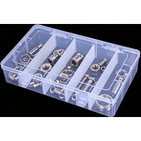 Hardware tool storage box, five grid transparent tool sorting box, screw and accessory classification box, headwear box