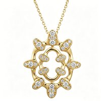 Light Luxury Gold Plated Pendant Necklace Sparkling CZ Unique Design Women Daily Commute Banquet Party Jewelry Gift