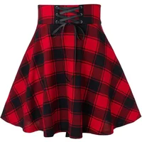 Retro Gothic Black Checkered Women's Skirt 2024 New Women Pleated Plaid Skirt Spring Autumn Girl Hip Hop Female Punk Mini Skirts
