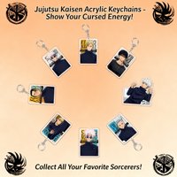 Acrylic Keychain Jujutsu Kaisen Satoru Gojo Anime Backpack Charm Double Sided Car Keychain Cartoon Gift Pendant for School Bag