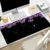 Computer Mousepad XXL Gamer Desk Mat Sakura Large Gaming Mouse Pad Cherry Blossom Purple Mouse Mat Locking Edge Keyboard Pad