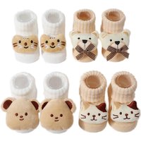 New Baby Socks Kids Cartoon Cute Girls Spring and Autumn Knitted Cotton Mid Length 3D Doll Animal Infant Socks 0-6 Months