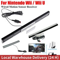 Wired Motion Sensor Receiver with Extension Cord Infrared IR Signal Ray Wired Remote Sensor Bar for Wii Wii U Console