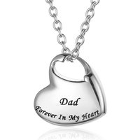 Cremation Urn Necklace for Ashes Urn Jewelry,Forever in My Heart Carved Stainless Steel Keepsake Waterproof Memorial Pendant