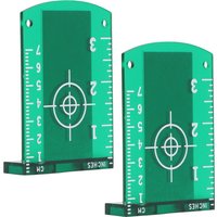2Pcs Magnetic Laser Level Target Plate Reflective Alignment Card ABS Floor Laser Target Board for Beam Measurement Tool