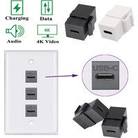 USB 3.1 Type C Keystone Jack Coupler Connector Adapter Converter Support Charging Data Synchronization Keystone for Wall Plate
