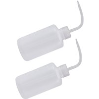 2Pcs White Curved Neck Squeeze Bottle Angled Nozzle Leakproof Precision Liquid Dispensing Plant Watering Cleaning Bottle