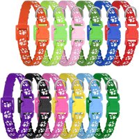 12 Pack Puppy Collars for Litter, Adjustable Puppy ID Collars Soft Nylon Whelping Collars for Newborn Litter Pets