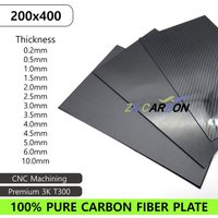 200×400mm Pure Carbon Fiber Plate Panel Sheets 1mm 1.5mm 2mm 3mm 5mm 6mm Thickness High Hardness Composite Material for RC Parts