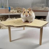 1pc Wooden Hamster Ladder Platform Jumping Board Playground Hamster Climbing Toy Small Pets Stairs Toy Hamster Cage Accessories