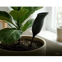 Black Self Watering Plant Spikes, Automatic Drip Irrigation Device, Vacation Watering Tool for Indoor Outdoor Potted Plants