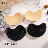 1/2/4/8 Pairs Self-Adhesive Strapless Bra Pads Women's Invisible Push Up Bra Seamless Front Closure Bralette Mango Silicone Pad