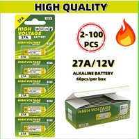 2-100PCS 12V 27A Dry Alkaline Battery A27 Batteries 27AE 27MN A2 L828 K27A for Remote Control Gamepad Flashlight Doorbell Toys