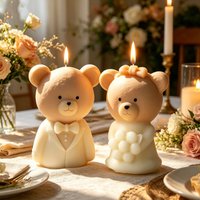 Romantic wedding teddy bear silicone mold DIY scented candle plaster mold, suitable for wedding souvenirs, home desktop decorati