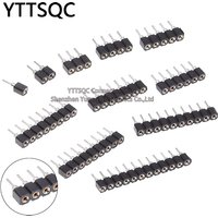 1P-40P 2.54mm Round Hole Straight Pin Single Row 0.1" Breakable Stackable PCB IC Crystal Transistor Female Tin Pin Header Socket