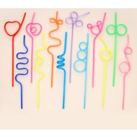 Set of 12 spiral straws in various designs. Reusable spiral straws perfect for birthday parties, bars, weddings, and other occas