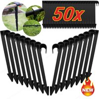 50pcs 16mm Hose Anchors Fixed Stakes Gardening Tools for PE Tubing Holder Pipe for Lawn Greenhouse Tent Flower Pot