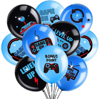 Blue Game On Theme Balloons Video Game Controller Latex Ballon Happy Game Birthday Party Favors Gamer Level Up Ballons