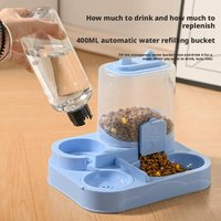 Cat Bowl Automatic Feeder with Spill Proof Design with Water Fountain Pet Food Dispenser for Small Medium Large Cats Dogs