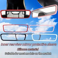 Car Decoration with Interior Rearview Mirror Protective Cover, Multi-color Silicone Anti-collision, Universal Type