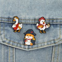 Cartoon Goose Chick Hamster Enamel Pins History Animal Brooches Lapel Badges Funny Cosplay Jewelry Gift for Kid Friends