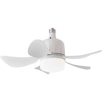 Chandelier Ceiling Fan E27 Base 3 Colors Dimmable Indoor Ceiling Fan Light 17.7 Inch Small Ceiling Fan Light for Kitchen Bedroom
