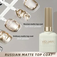 15ml Russian Matte Top Coat Nail Gel Non-stick Powder Semi-permanent Matte Top Nail Gel Varnish Nail Polish Base Top Coat Tool