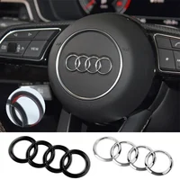 For Audi A3 A6L A4L A8L A1 A5 A7 Q3 Q5 Q7 Car Steering Wheel Emblem ABS Covering Sticker Interior Refitted Decoration