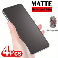 4pcs Matte Full Coverage Hydrogel Film Protector for IPhone 13 14 15 16 ProMax 13 12 Mini 11 XR 7 8 16E Anti-Fingerprint,Durable