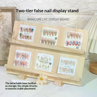Wood Earrings Bangle Nail Display Stand 3/4/5 Layers Solid Counter Jewelry Stand With Base Fake Nail Tip Cardboard Earring Stud