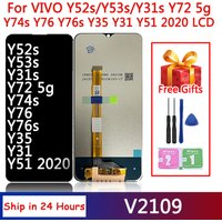 6.58”IPS LCD For Vivo Y52s LCD Y53s Y31s Y74s Y76 Y76s Y35 Y31 Y51 2020 Display Touch Screen Digitizer Assembly Y72 5G Display