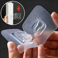 Double-Sided Adhesive Wall Hooks Hanger Strong Transparent Suction Cup Sucker Hooks Kitchen Bathroom Storage Plug Socket Holders